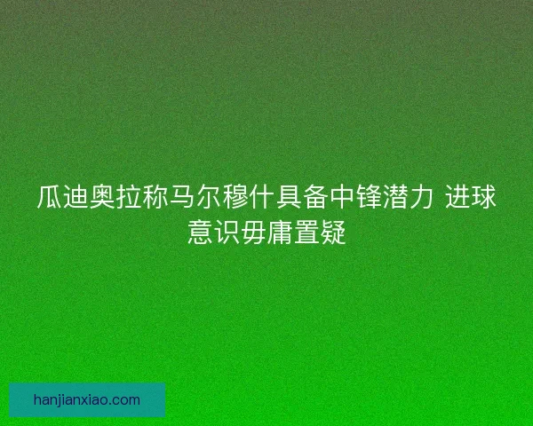 瓜迪奥拉称马尔穆什具备中锋潜力 进球意识毋庸置疑